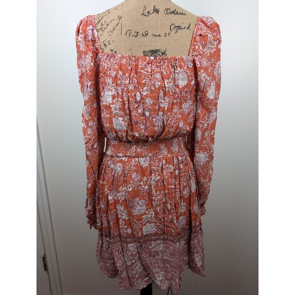 Wonderly Women's Floral Bohemian‎ Flare Sleeve Midi Cottage Dress Sz M - Picture 4 of 5